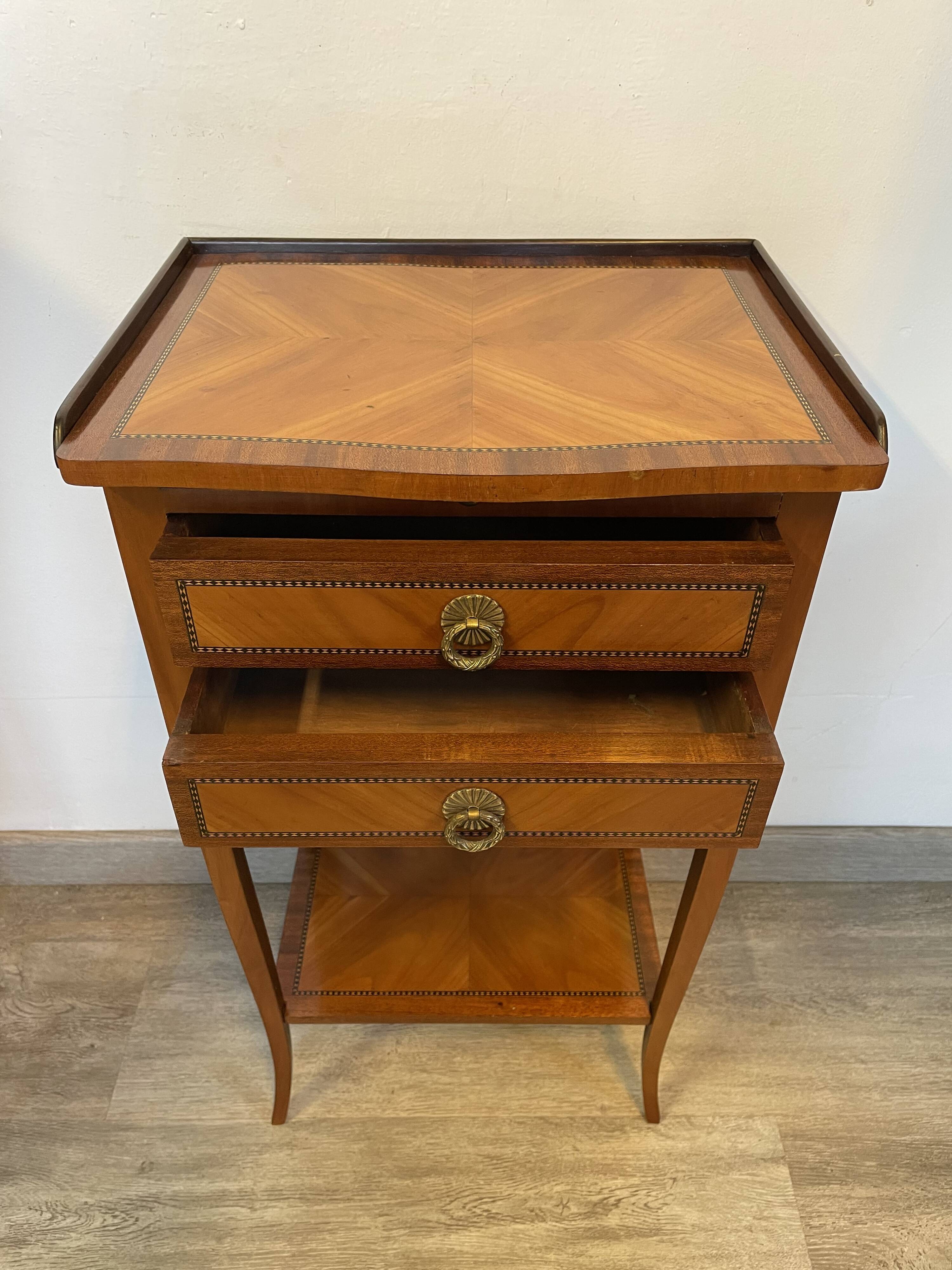 Louis XV Style Bedside Table in Marquetry