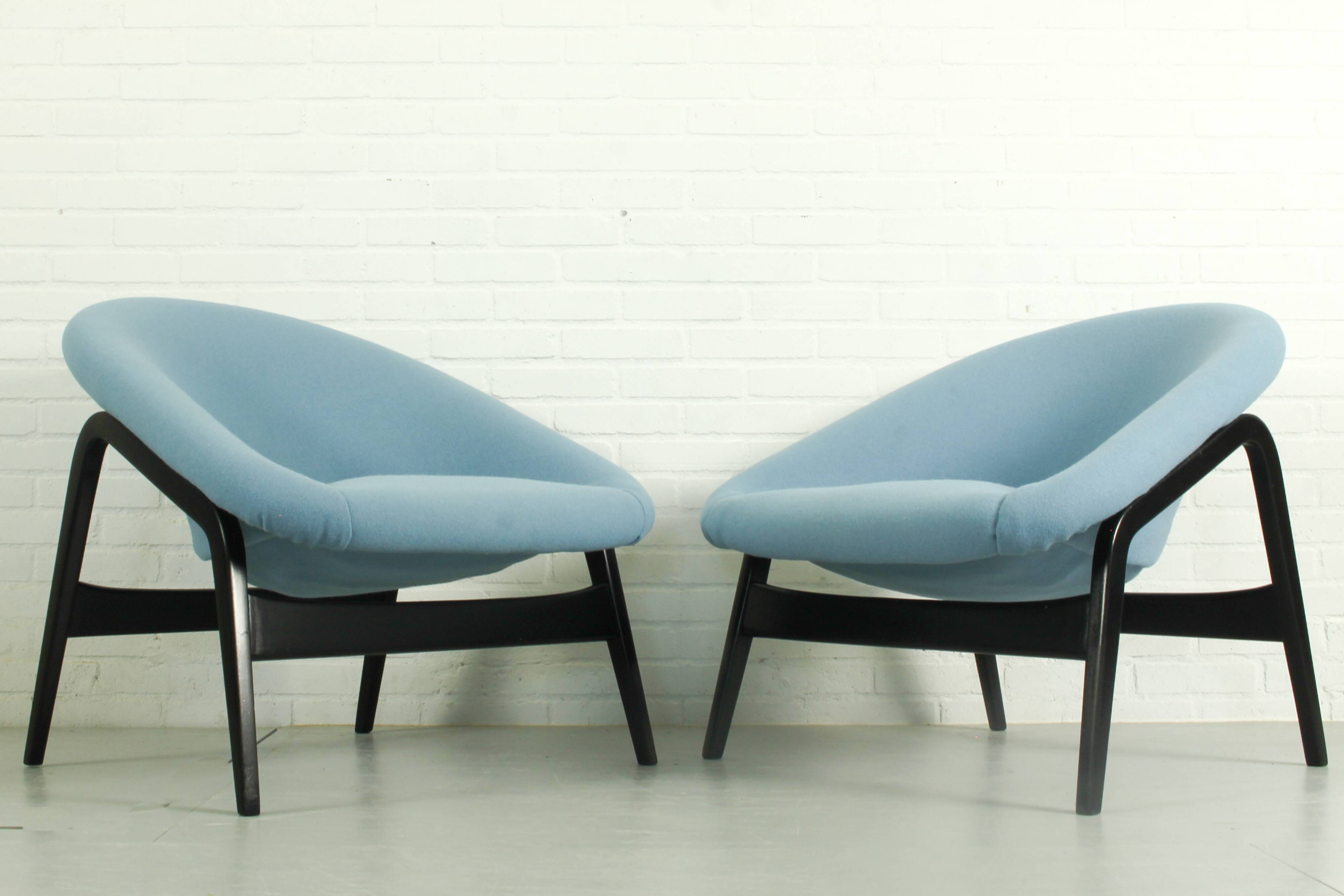 Set of 2 Hartmut Lohmeyer for Artifort lounge chairs Model 118 'Columbus',  The Netherlands 1957