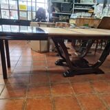 Solid mahogany art deco table with extensions