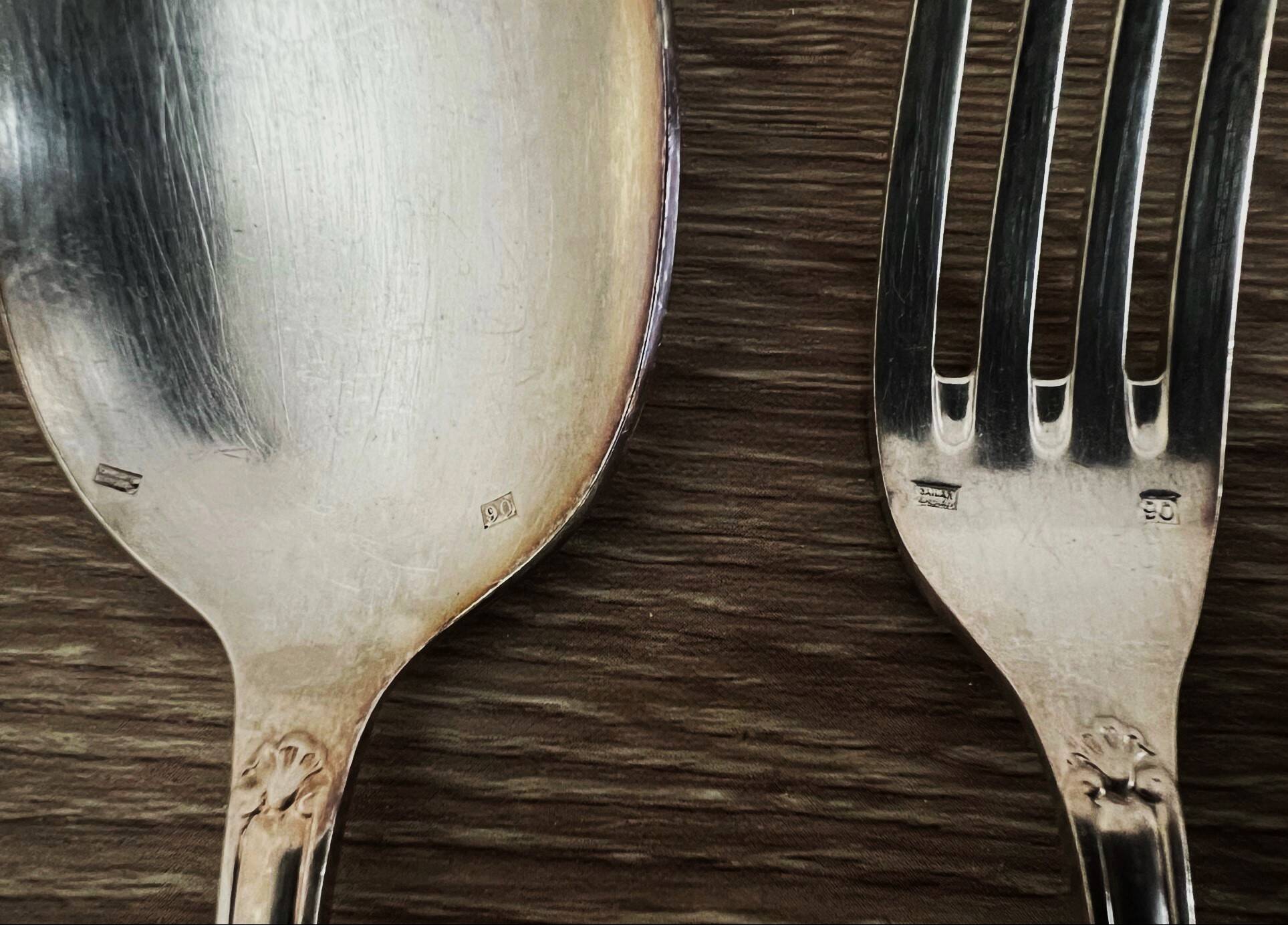 3 Cailar Bayard silver-plated metal cutlery sets with old hallmarks