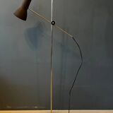 Lampadaire marron réglable du milieu du siècle