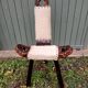 Tripod chair/stool in wood and goatskin