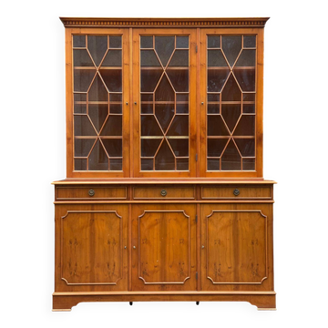 Large English solid wood library from the 19th century, 162cm.