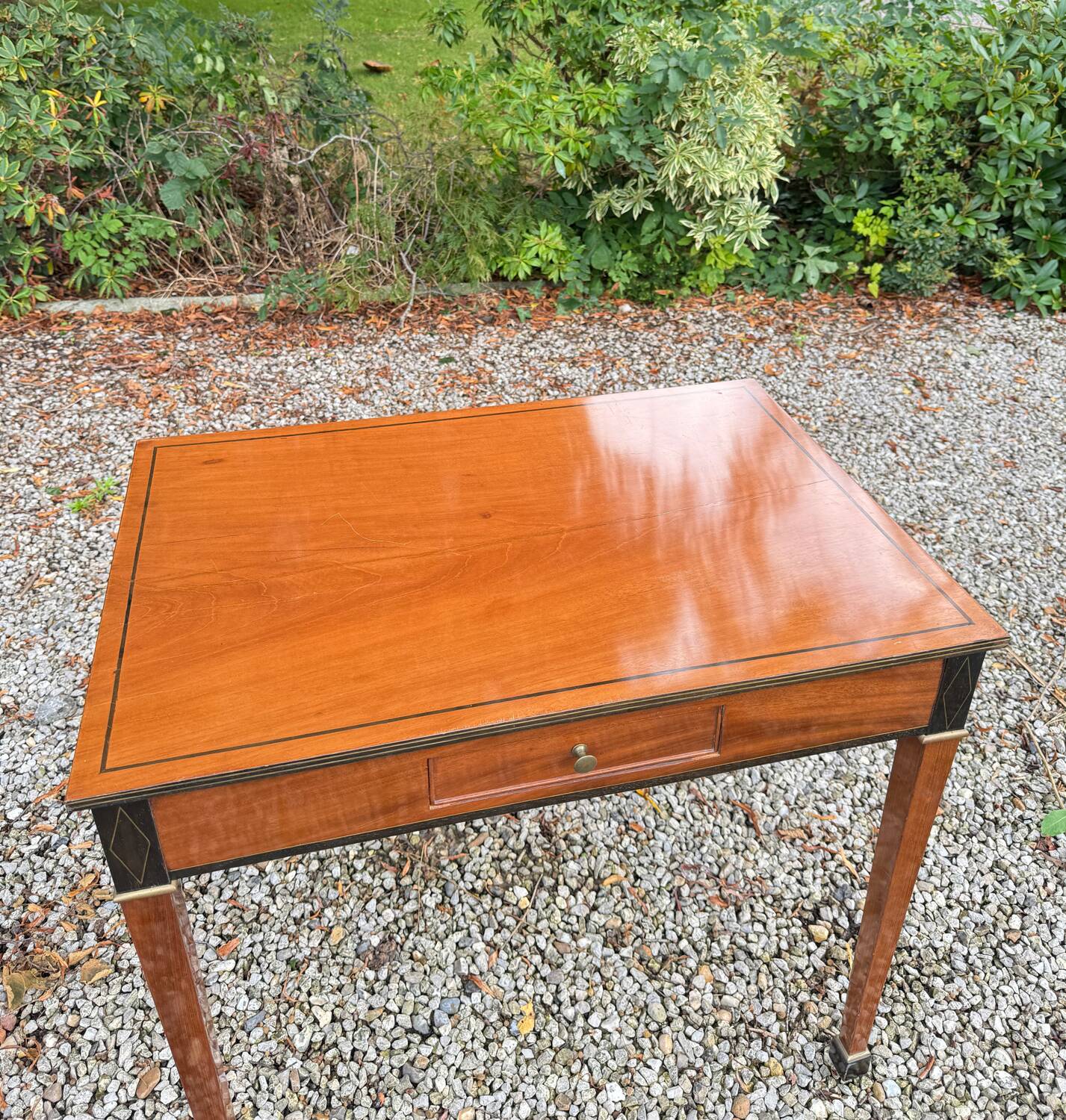 Jean Joseph Chapuis Mahogany Desk, Writing Table, Directoire Period