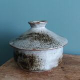 Covered fondue pot signed Atch, Chantal and Thierry Robert