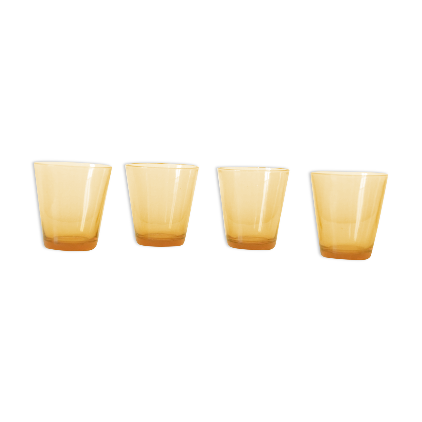 Set of 4 glasses amber Vereco, vintage French