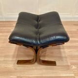 Leather ottoman "Scandinavian design" 1960.