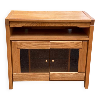 Buffet scandinave vitré en chêne 1980