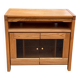 Glass-fronted Scandinavian oak sideboard from the 1980s.