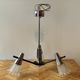 Vintage chandelier in chrome metal, steel and molded glass -3 branches