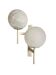 Mid-Century Modern double globe wall light in cracked opaline glass, Switzerland 1960s