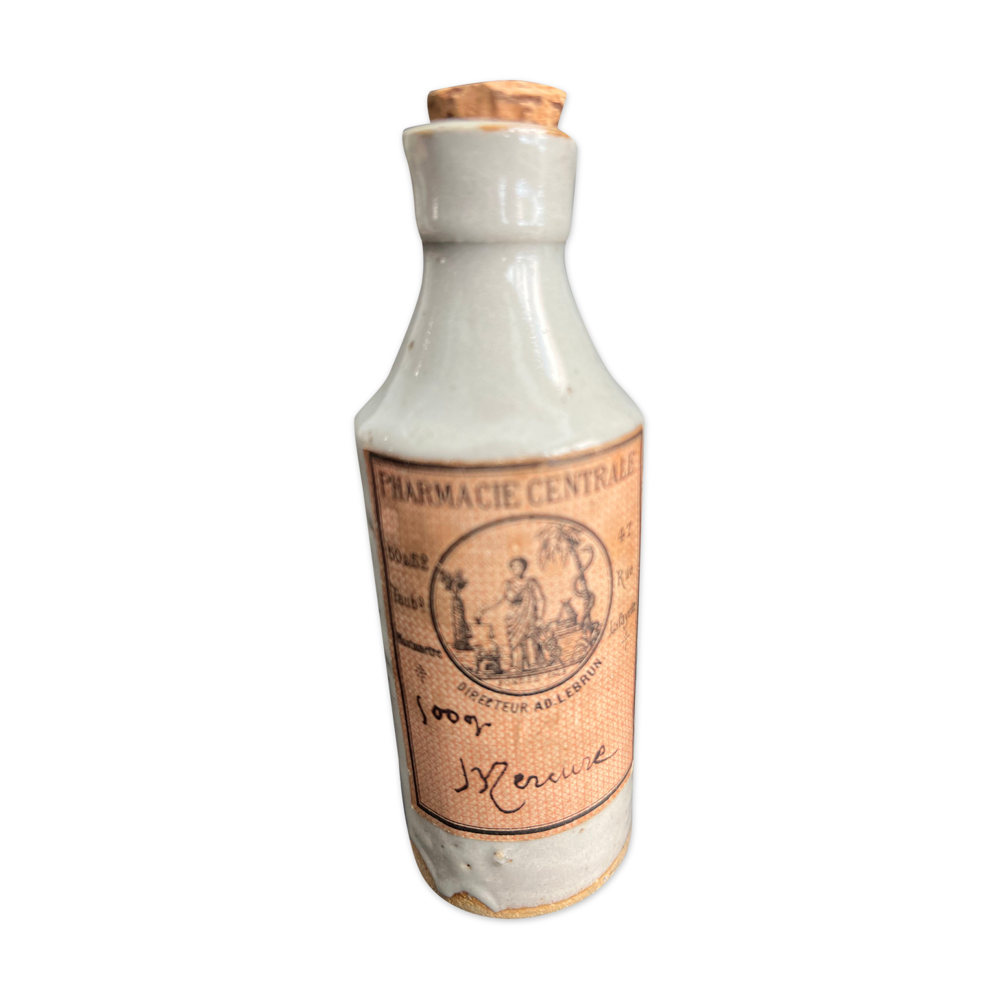 RARE Mercury stoneware pharmacy bottle
