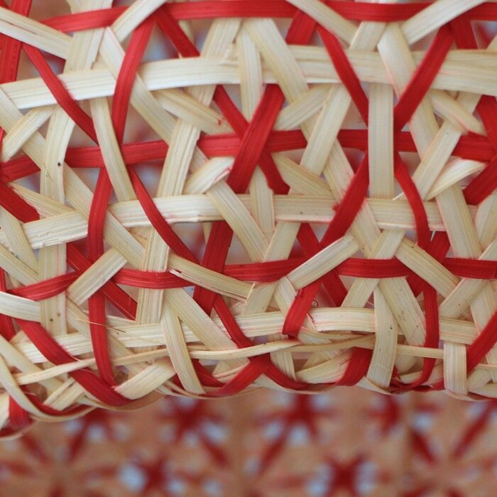 Red Rattan Pendant Light