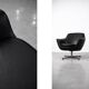 Vintage Mid-Century Scandinavian Modern Black Swivel Chairs, Set of 2