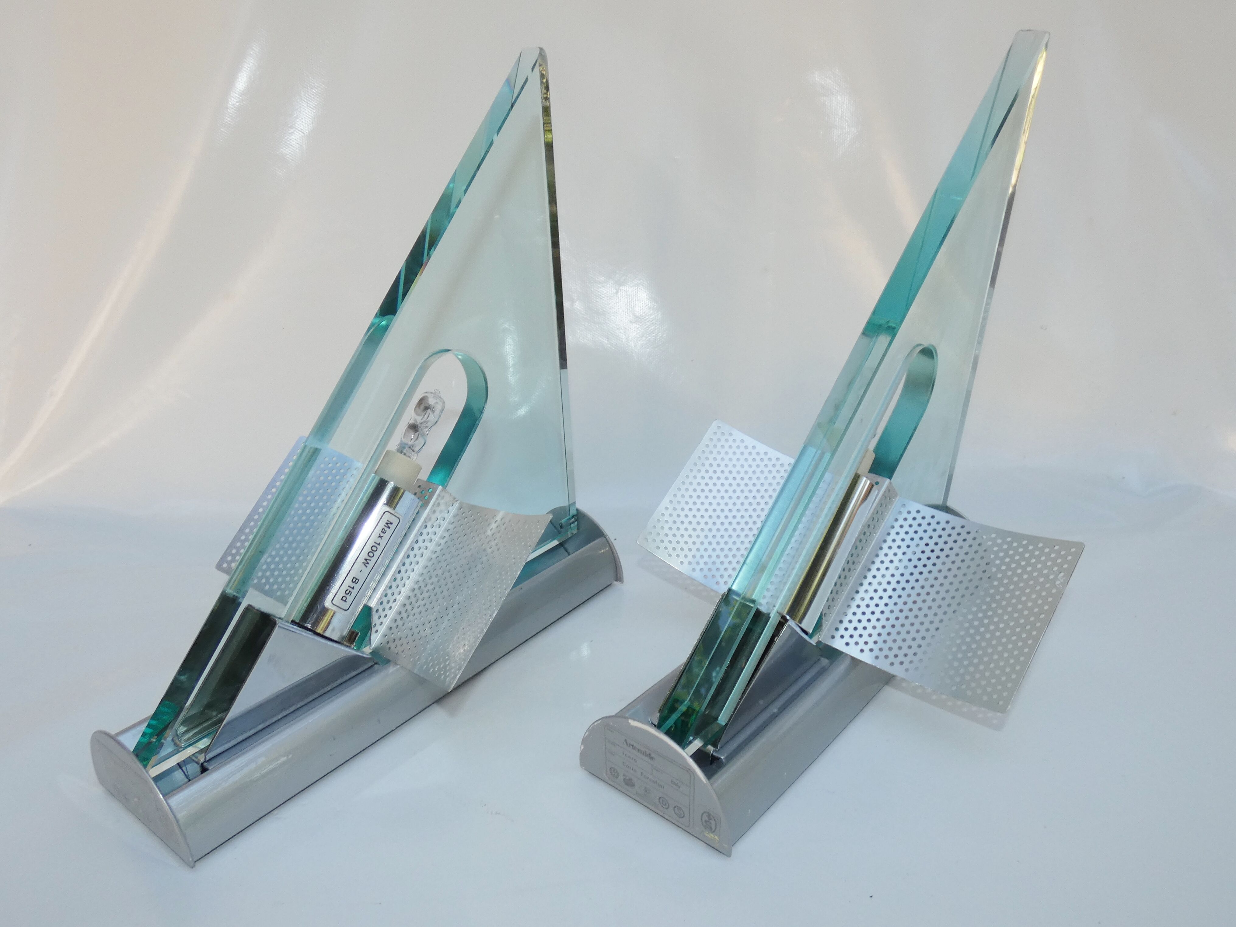 Artemide - pair of appliques icaro design carlo forcolini vintage modernist