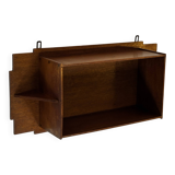 Art Deco wooden wall shelve rack in oak minimalist design
