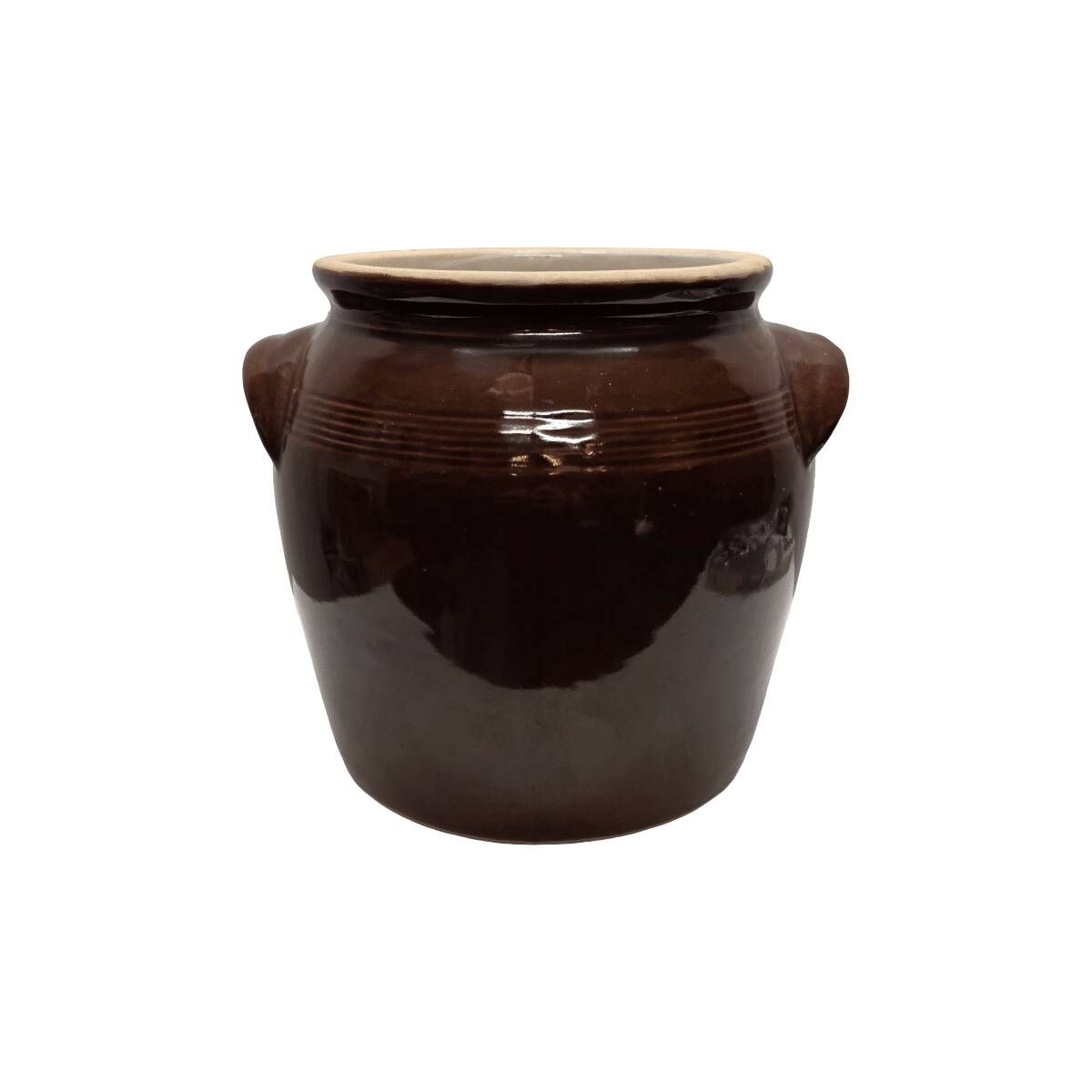 Large French brown glazed stoneware pot, 2nd half 1900s