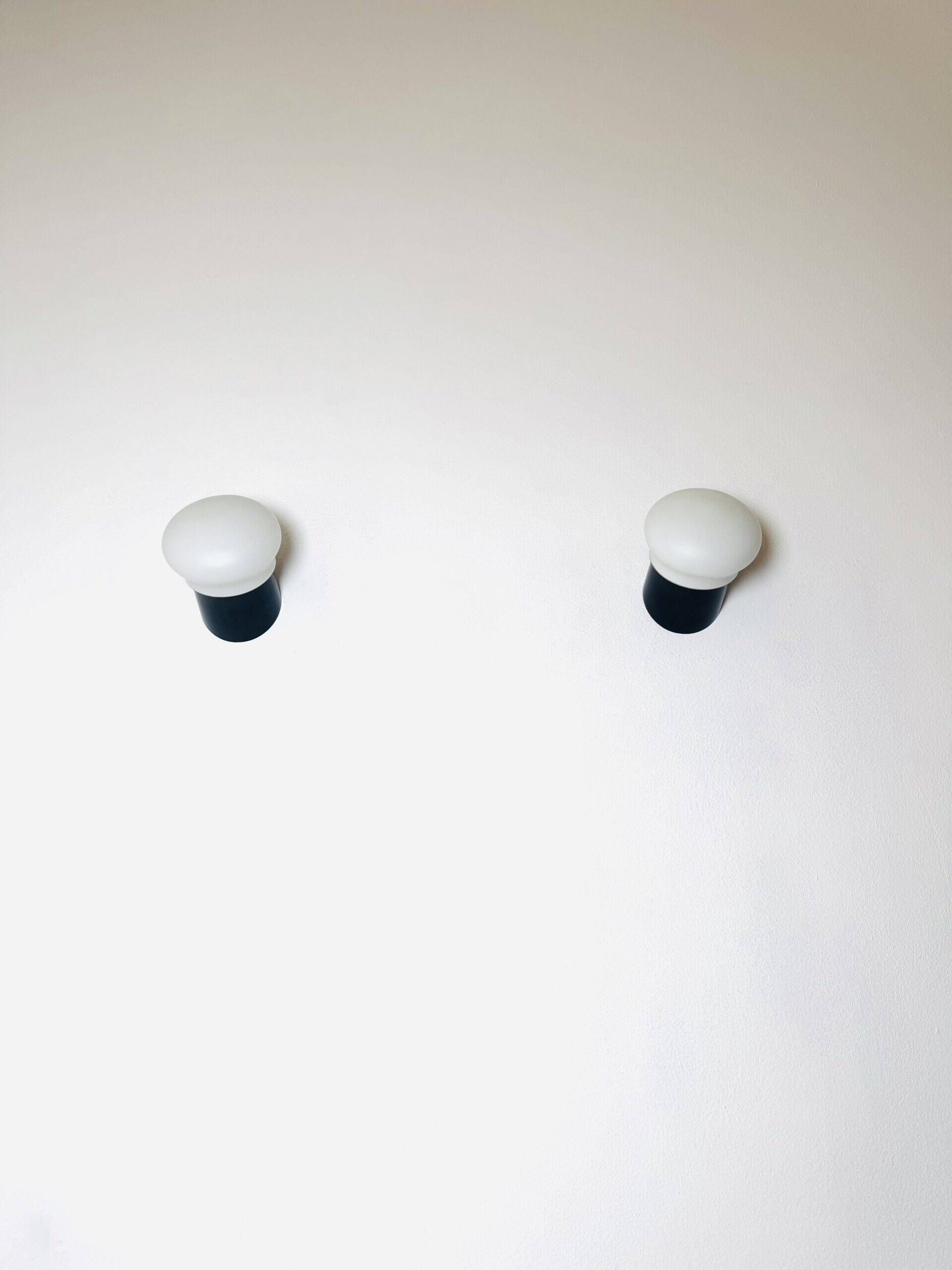W-1809 Op-Art Wall Lamps In Opal Glass By Raak Amsterdam, The Netherlands 1970S