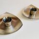 Bougeoirs géométriques métal brossé vintage