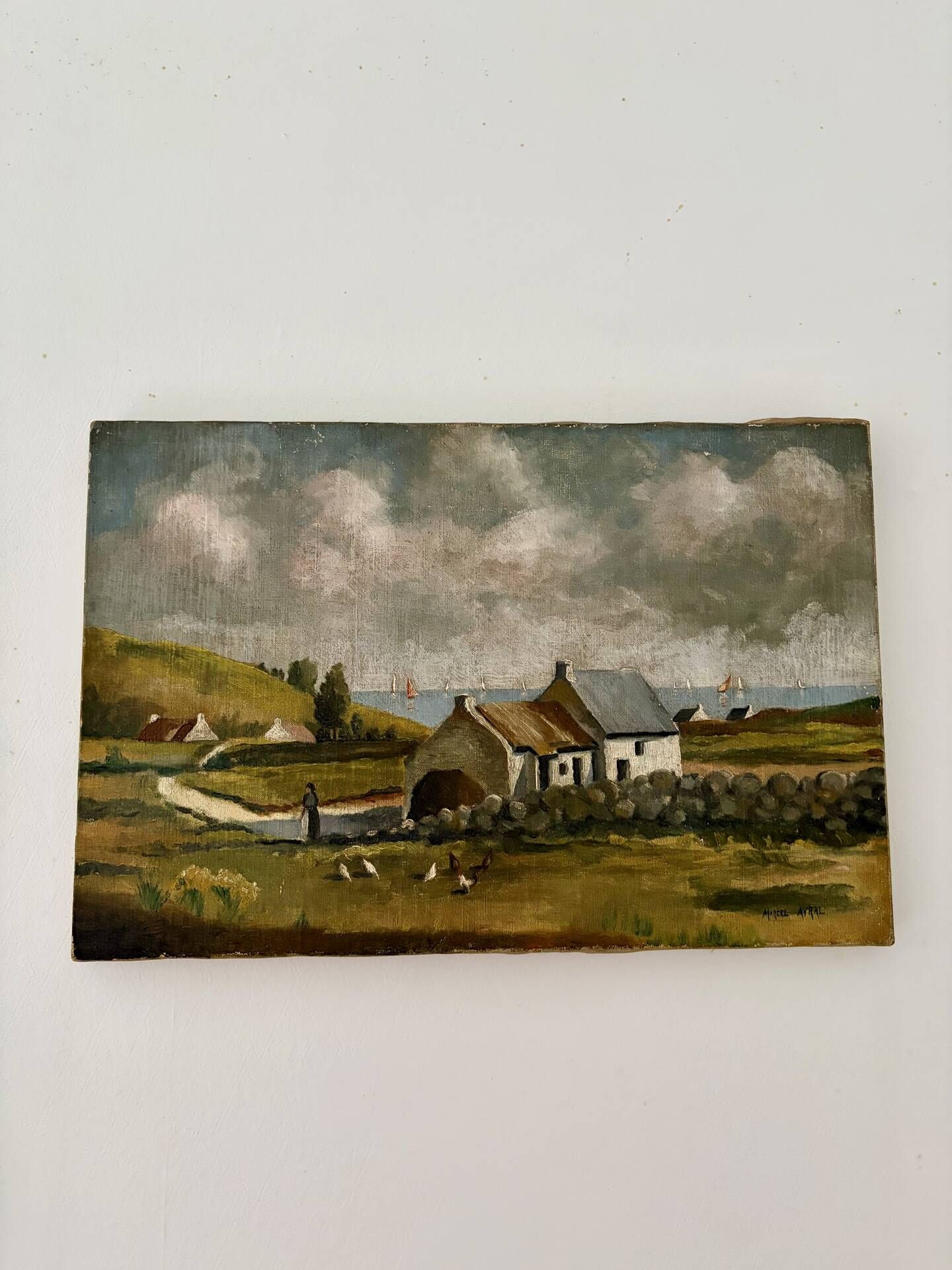 Oil painting landscape signed Marcel Ayral