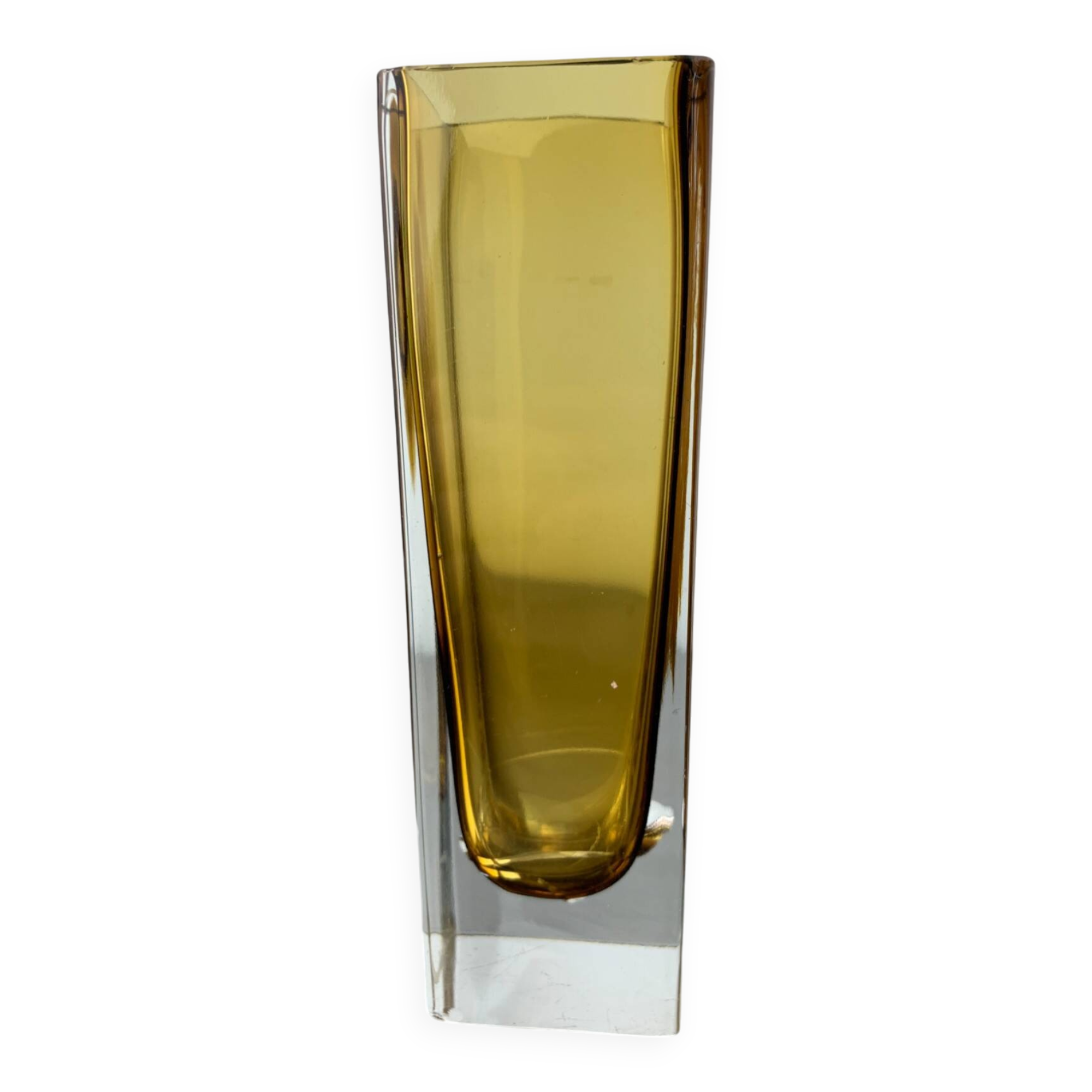 Yellow Sommerso vase, Murano glass, Italy, 1970