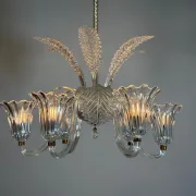 Venetian Art Deco chandelier made of Murano glass, circa 1930.