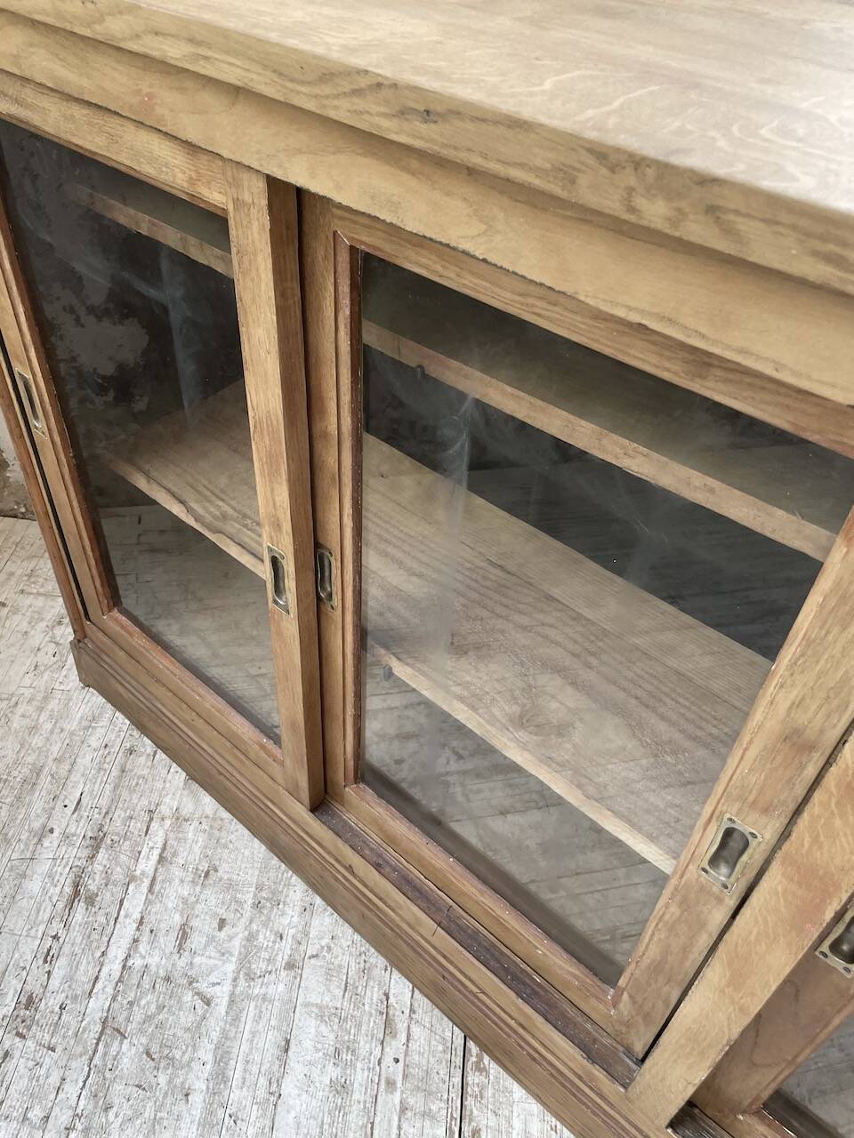 Oak sideboard with glass doors