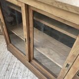Enfilade meuble de métier chêne portes vitrées
