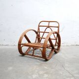 Vintage rattan pretzel armchair