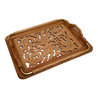 Openwork wooden top with vintage handle dimension: height -5cm - width 39cm-