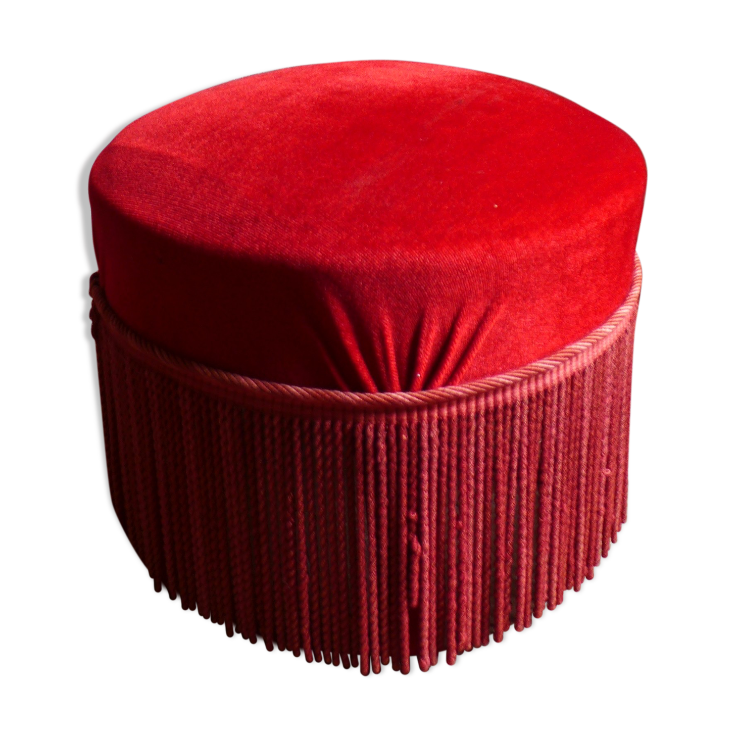 Vintage velvet pouf