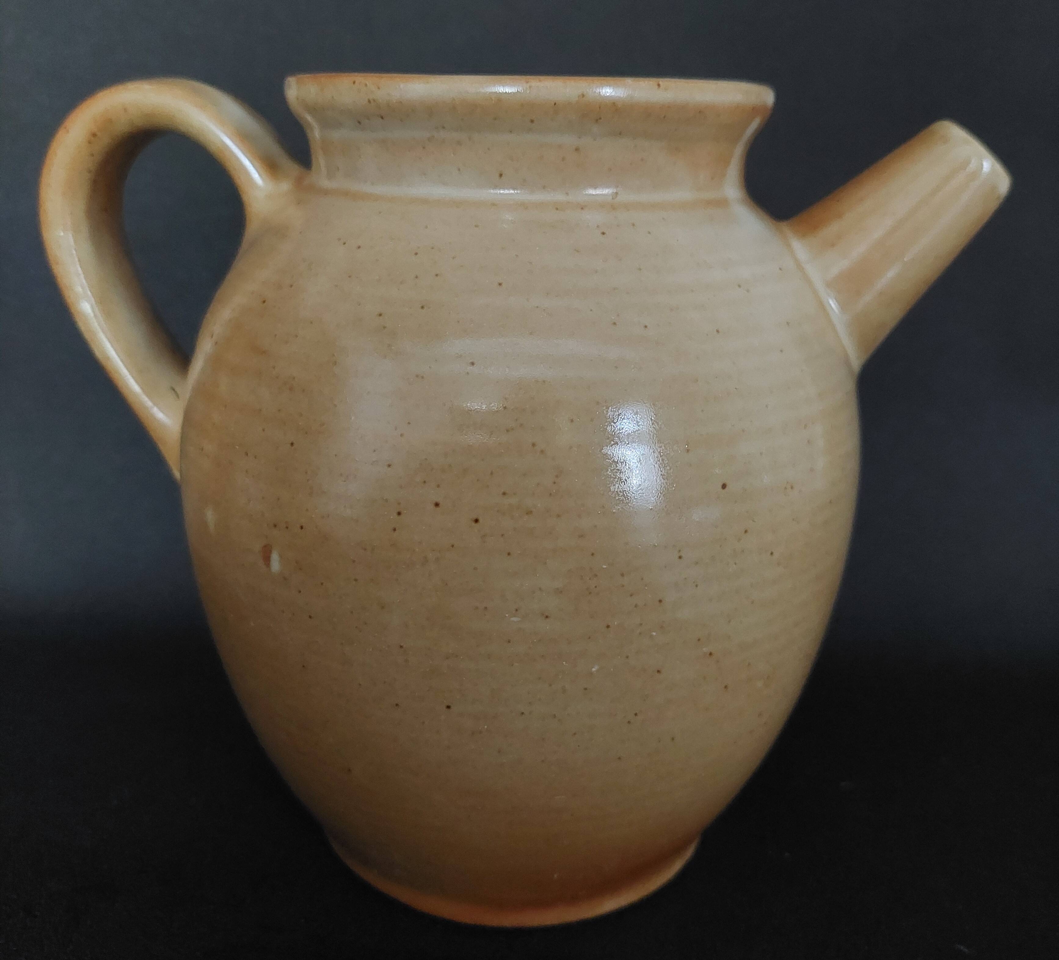 20th century village stoneware goat jug