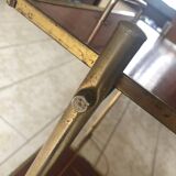 Vintage gold metal serving tray formica style