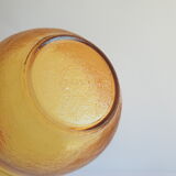 Amber eared bowl frosted old vintage lever