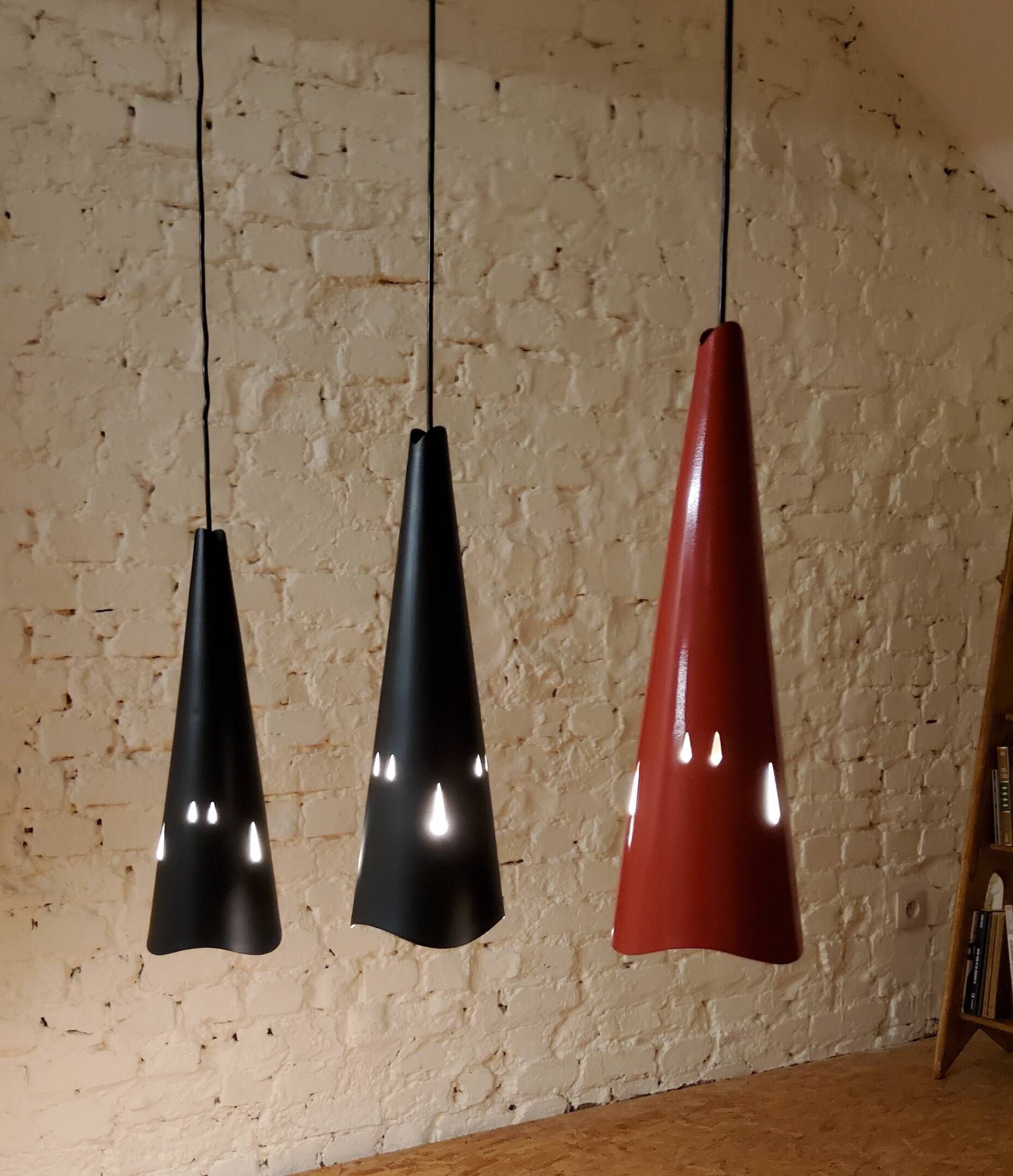 Vintage perforated metal suspensions