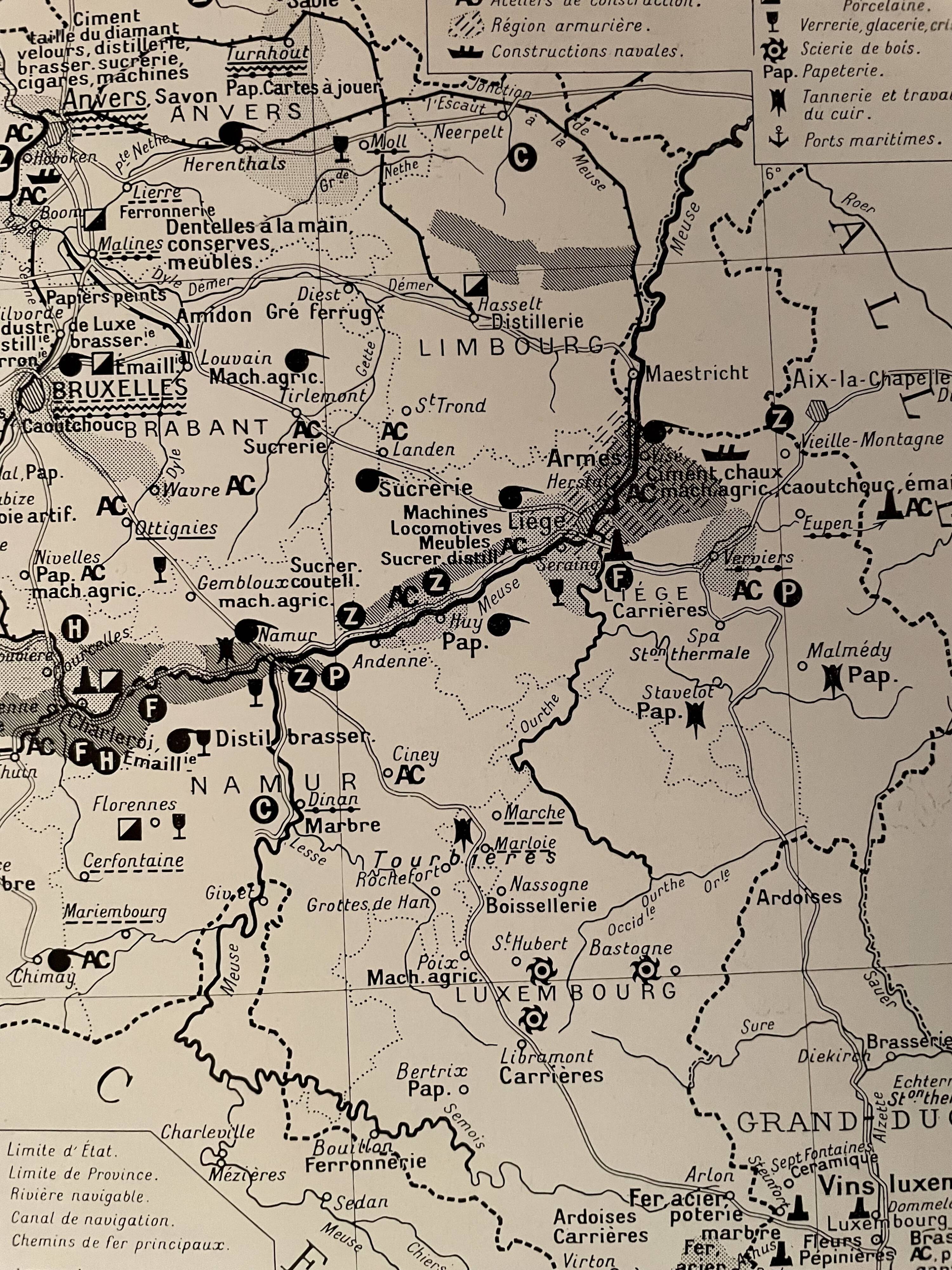 Map of Belgium from 1928