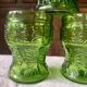 Green orangeade glasses, Italy, 1970s