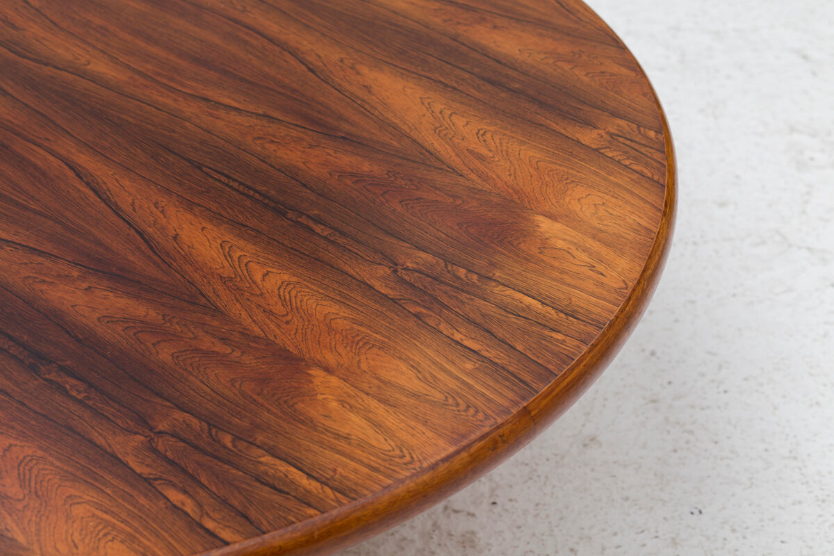 Table basse ronde en palissandre Danemark années 1960
