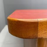 Bauhaus Walnut Writing Desk with Red Top