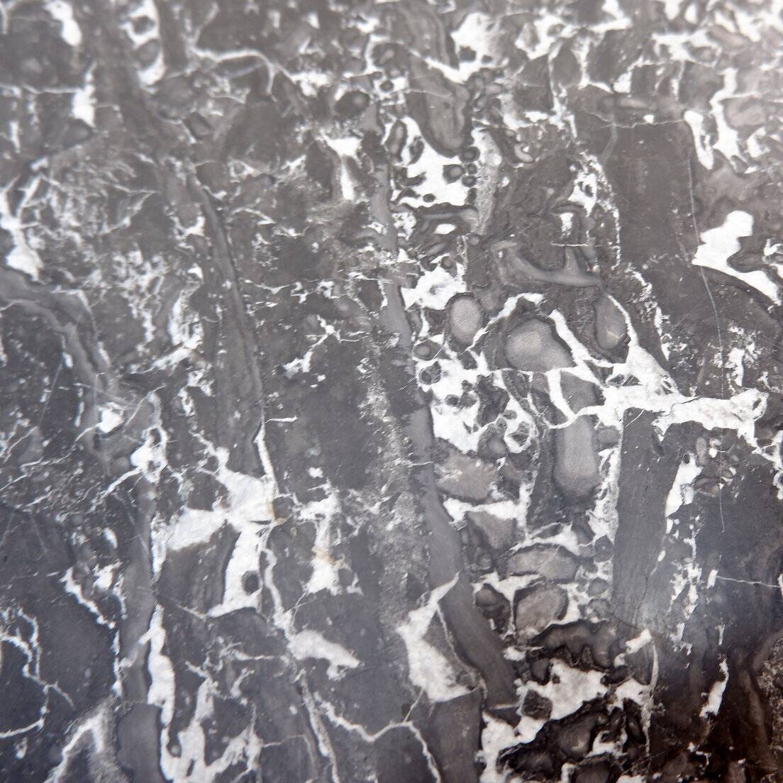 René Prou style gold metal side table with marble top