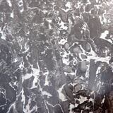 René Prou style gold metal side table with marble top