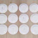 Set of 12 Lunéville earthenware dessert plates