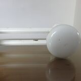 Wall coat rack with 4 hooks in white lacquered metal 1970