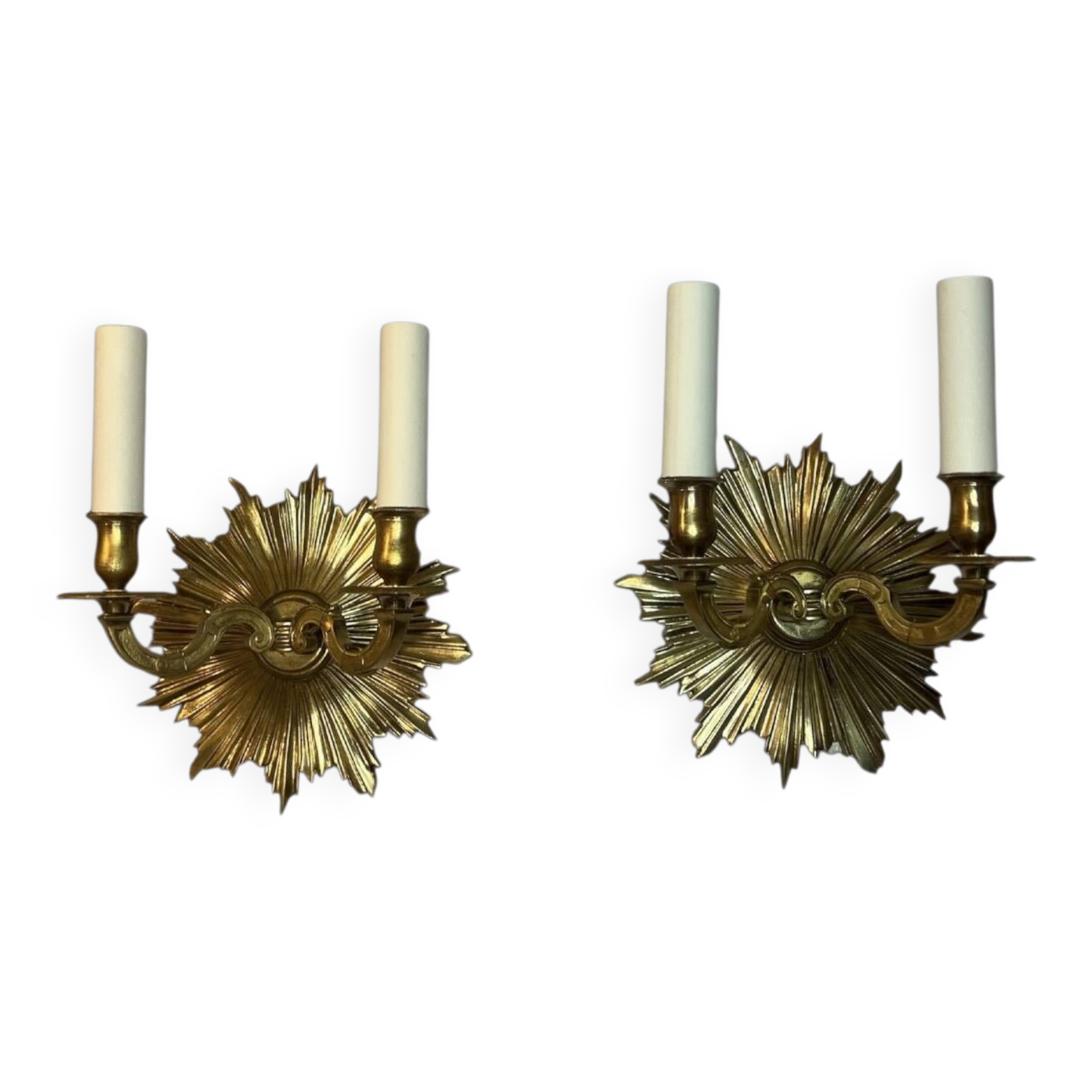 Pair of sun wall lights