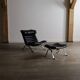 Fauteuil lounge Arne Norell Ari avec repose-pieds Suède 1966