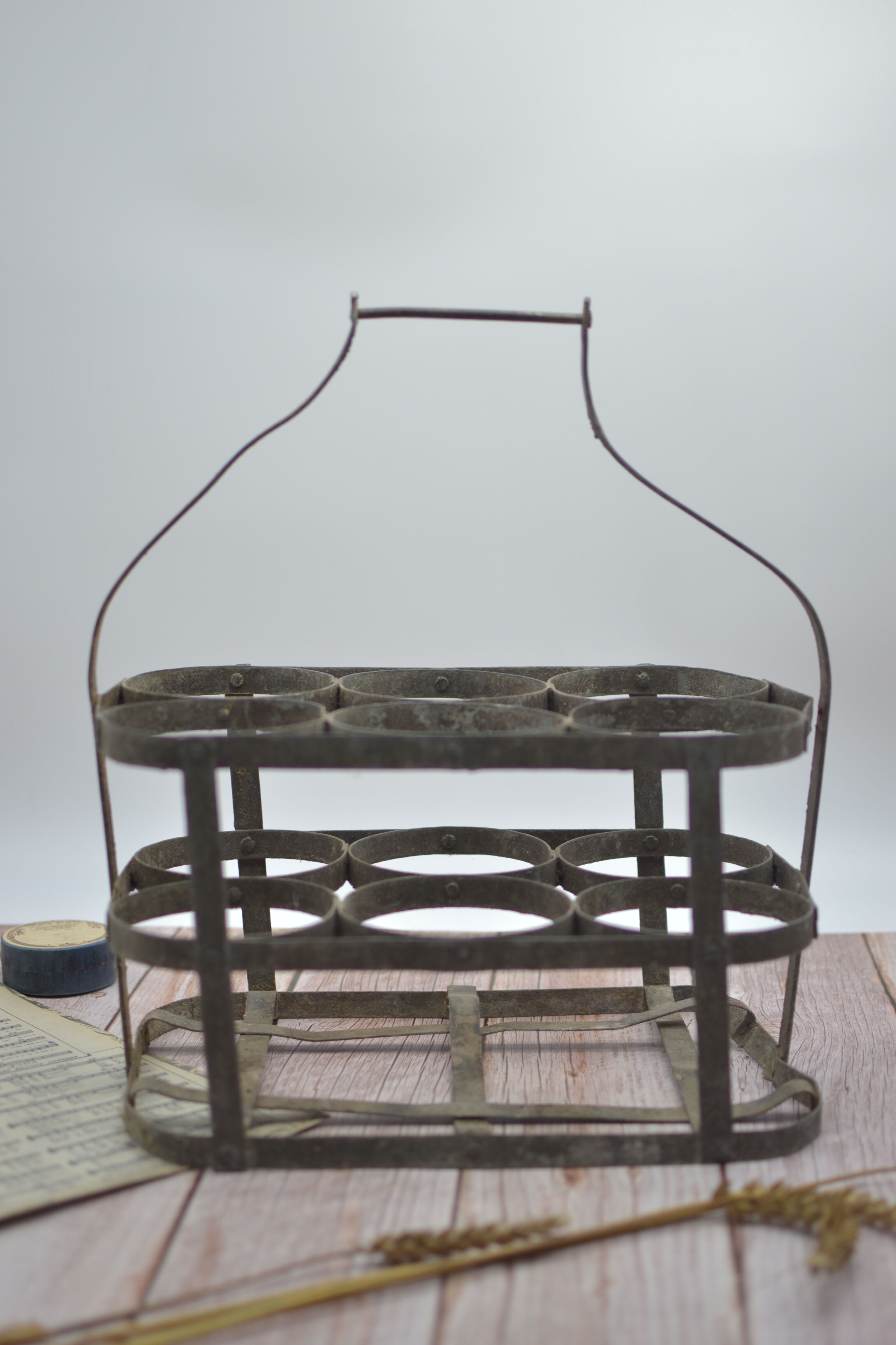 Old metal bottle holder