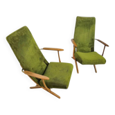 2 x 20th-century vintage design reclining armchairs