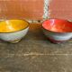 Pair of Antique Bowls Pottery Arlequin Rustrel Chiseled Ceramic + Enamel