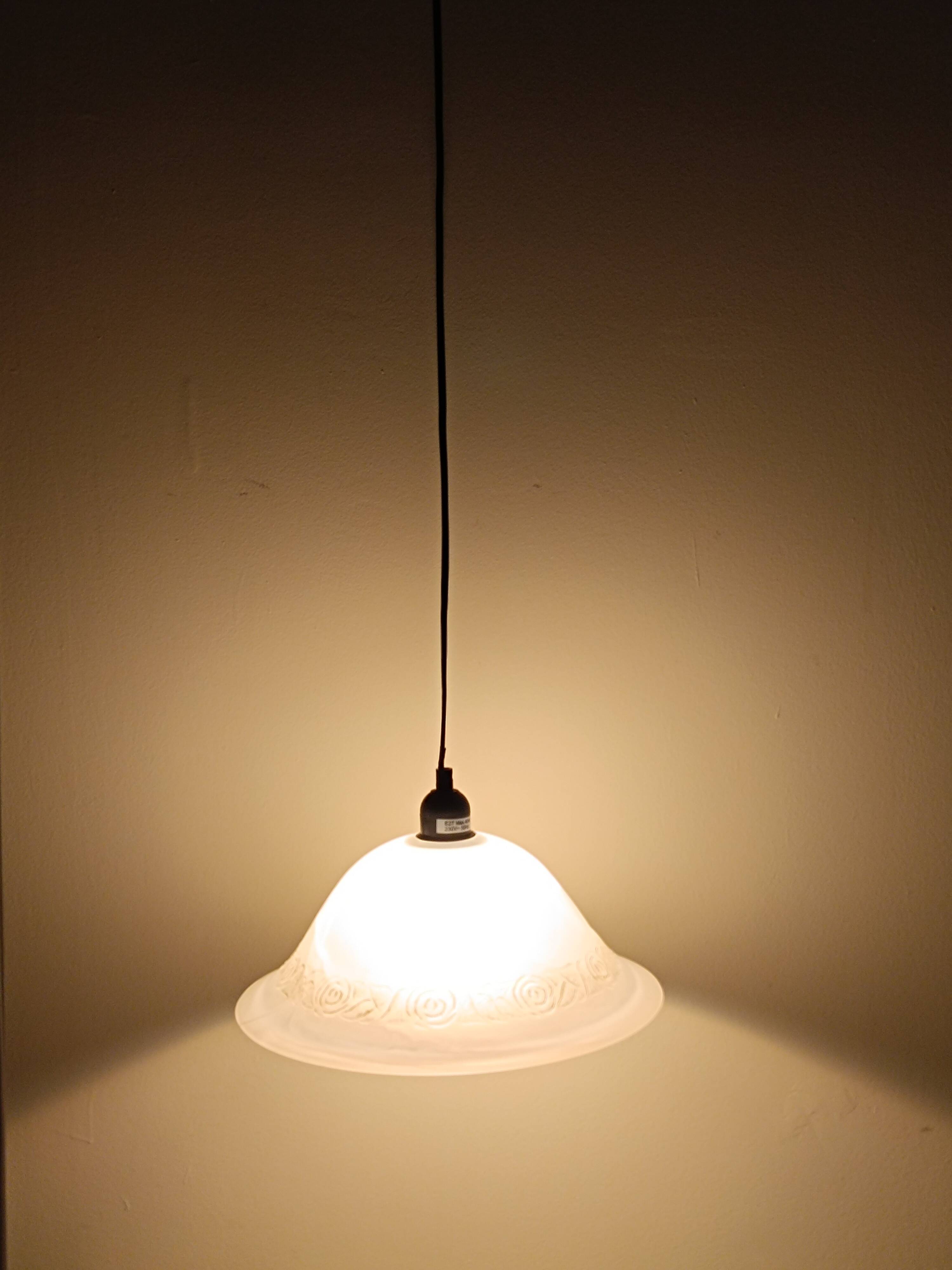 Pair of glass paste chandeliers