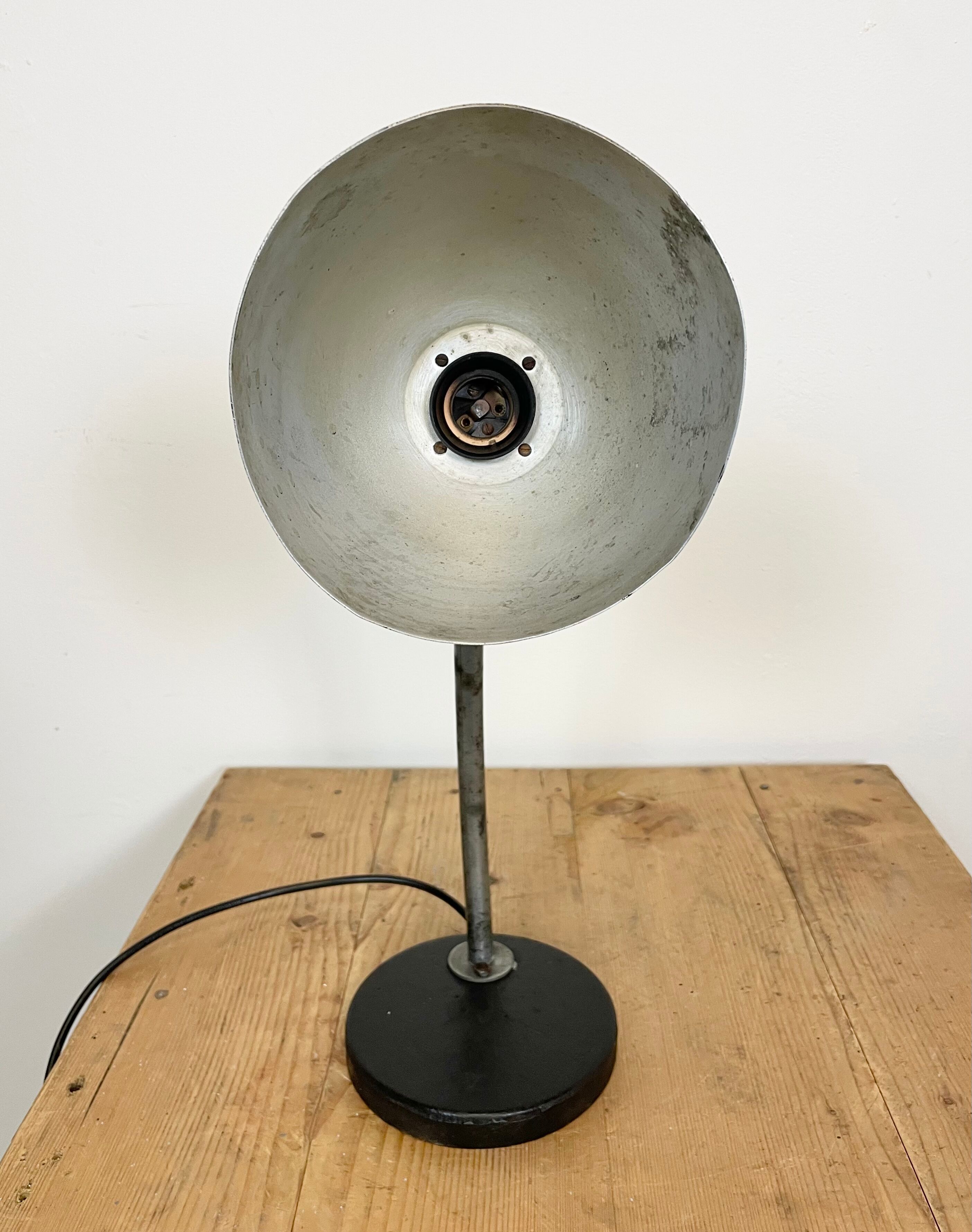 Black industrial table lamp, 1950s
